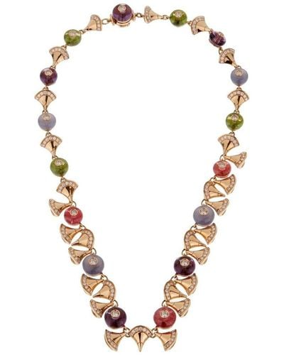 BVLGARI 18K 48.30 Ct. Tw. Diamond & Gemstone Divas Dream Necklace (Authentic Pre-Owned) - Metallic