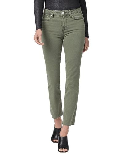 PAIGE Cindy Vintage Brushed Olive High Rise Straight Ankle Jean - Green