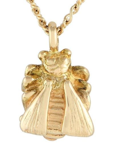 Gucci 18K Diamond Bee Pendant Necklace (Authentic Pre-Owned) - Metallic