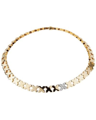 Tiffany & Co. 18K Two-Tone 0.16 Ct. Tw. Diamond Choker Necklace (Authentic Pre-Owned) - Metallic