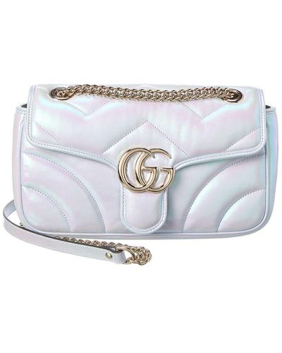 Gucci Gg Marmont Small Leather Shoulder Bag - Gray