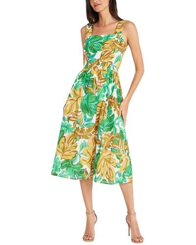 Maggy London Voile Midi Dress - Green