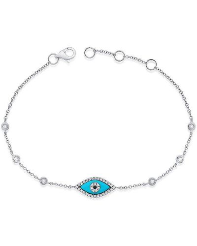 Sabrina Designs 14k 0.19 Ct. Tw. Diamond Evil Eye Bracelet - Blue