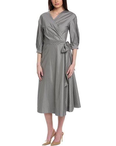 Lafayette 148 New York Corley Silk-blend Dress - Gray