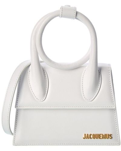 Jacquemus Le Chiquito Noeud Leather Clutch - White