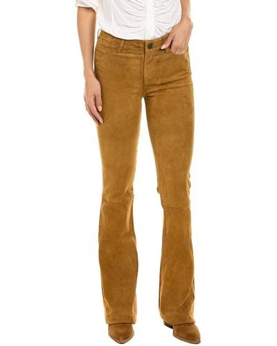PAIGE High Rise Suede Bell Canyon Jean - Natural