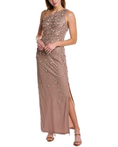 Adrianna Papell Embellished Gown - Brown