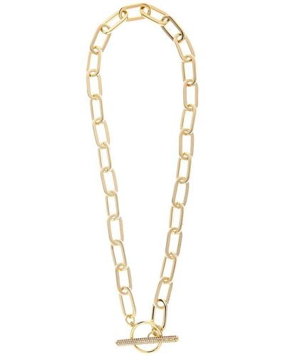 Rivka Friedman 18k Plated Cz Paperclip Chain Necklace - Metallic