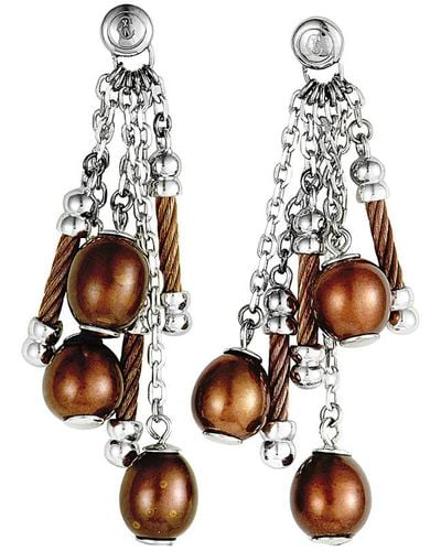 Charriol Stainless Steel Pearl Earrings - White