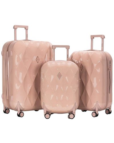 Kensie Chic 3Pc Expandable Luggage Set - Pink