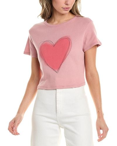Girl Dangerous Doodle Heart Cropped T-Shirt - Red