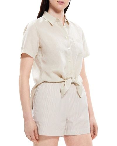 Theory Hekanina Linen-blend Shirt - White