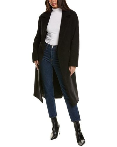 Cinzia Rocca Long Wool & Alpaca-blend Coat - Black