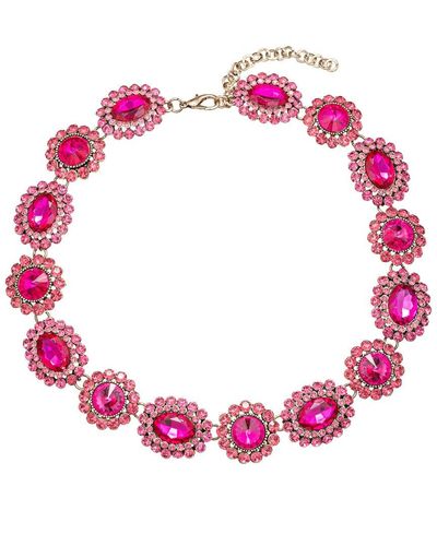 Eye Candy LA Raven Hot Statement Collar Necklace - Pink