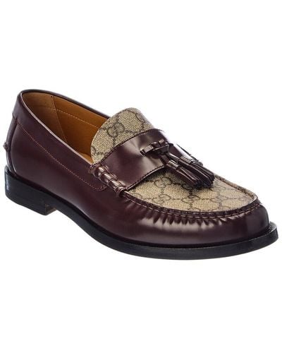 GG Men's Slip on Loafer Brown Fabric 477012