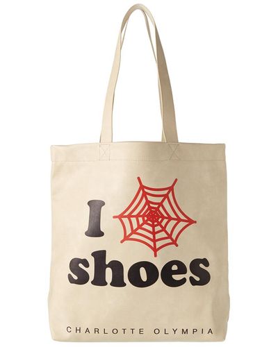 Charlotte Olympia I Love Shoes Tote - Natural