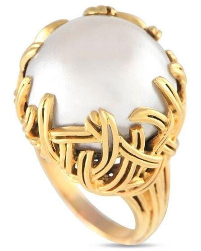 Tiffany & Co. 18K Pearl Ring (Authentic Pre-Owned) - Metallic