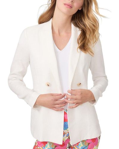 J.McLaughlin Solid Ressie Linen-blend Jacket - White