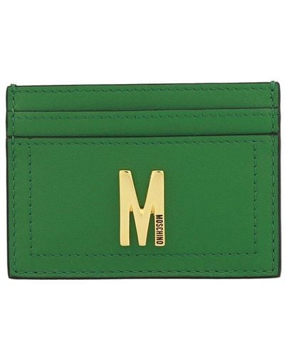 Moschino Leather Card Holder - Green