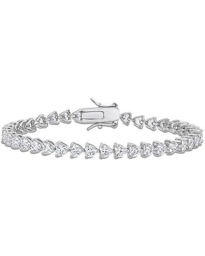 Rina Limor Silver 10.00 Ct. Tw. Sapphire Tennis Bracelet - White
