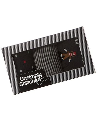 Unsimply Stitched 3pk Socks Gift Box - Black