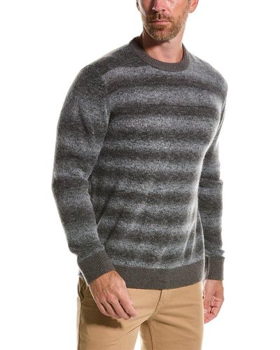 Ted Baker Abulti Regular Fit Striped Wool-blend Crewneck Sweater - Gray