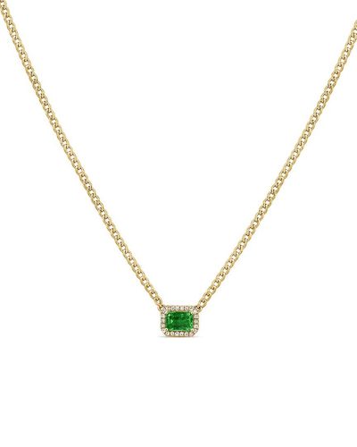 Sabrina Designs 14k 0.73 Ct. Tw. Diamond & Emerald Necklace - Metallic