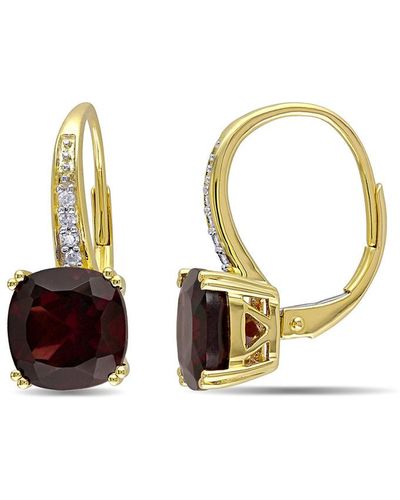 Rina Limor 10k 6.22 Ct. Tw. Diamond & Garnet Earrings - Metallic