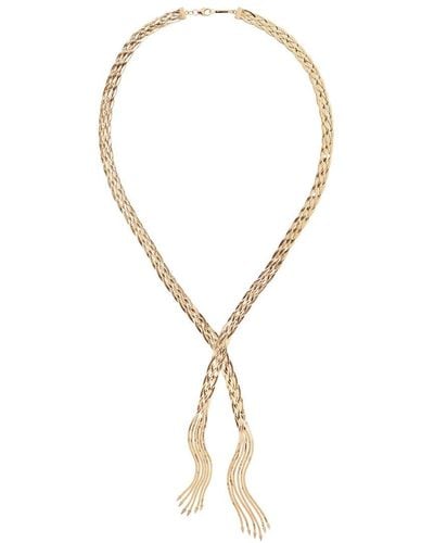 Lana Jewelry 14k Herringbone Lariat Necklace - Metallic