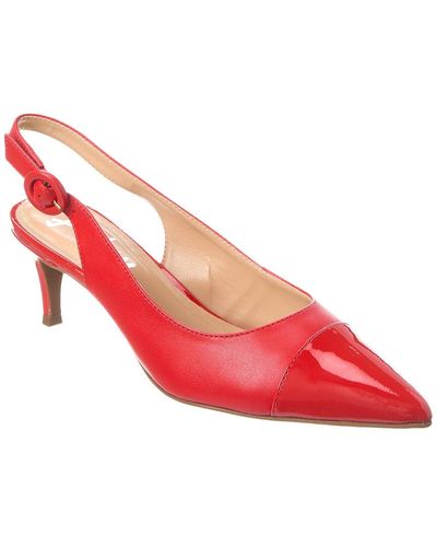 French Sole Skylar Leather Slingback Pump - Red