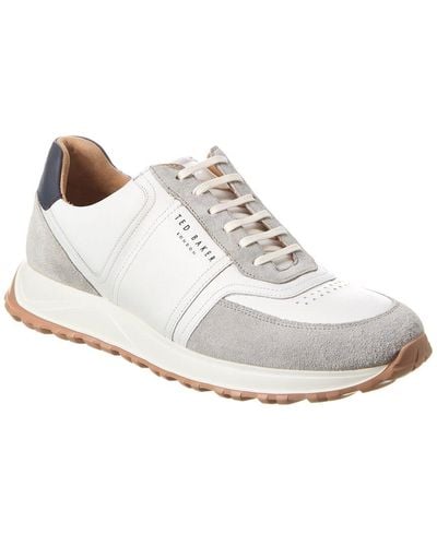 Ted Baker Frayney Leather & Suede Trainer - White