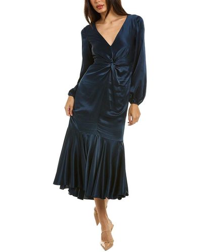 Cinq À Sept Velda Silk Midi Dress - Blue