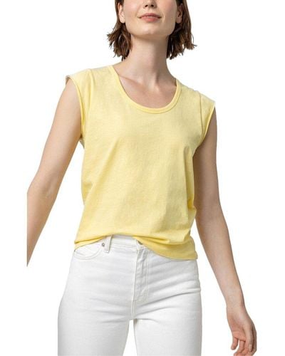 Lilla P Cap Sleeve Scoop Neck T-shirt - Yellow