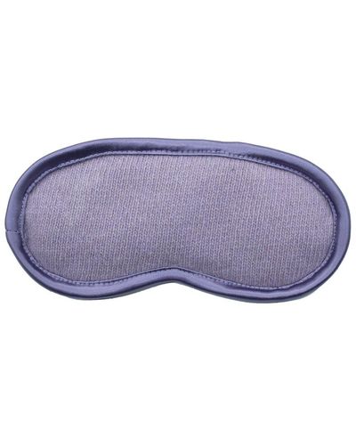 Portolano Knitted Eye Mask With Satin Piping - Blue