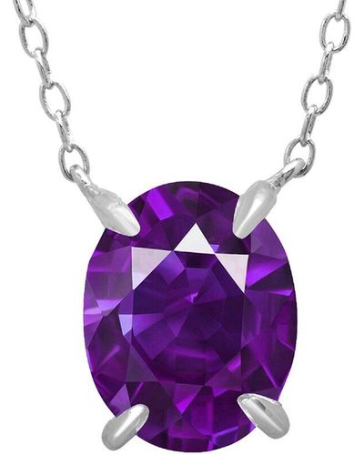 MAX + STONE Max + Stone Silver 2.10 Ct. Tw. Amethyst Necklace - Purple