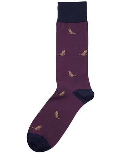 Charles Tyrwhitt Purple Dog Motif Sock