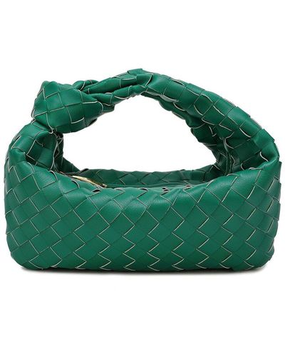 Tiffany & Fred Paris Woven Knot Leather Satchel - Green