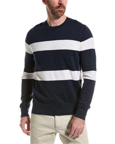 Brooks Brothers Terry Stripe Crewneck Sweater - Blue