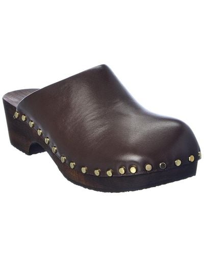 Khaite Lucca Leather Clog - Brown