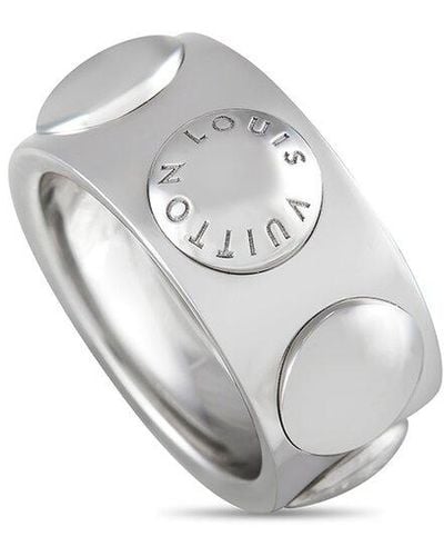 Louis Vuitton 18K Diamond Empreinte Ring (Authentic Pre-Owned) - Grey
