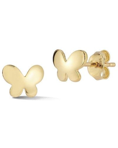 Ember Fine Jewelry 14k Curved Butterfly Studs - Metallic