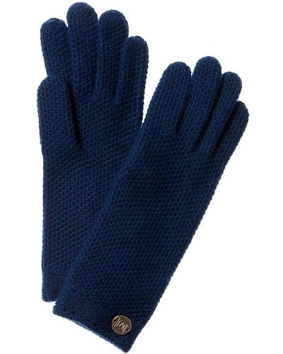 Bruno Magli Honeycomb Stitch Cashmere Glove - Blue