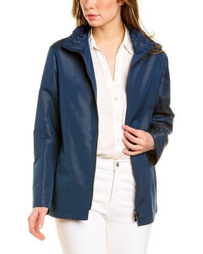 Cinzia Rocca Scrunched Collar Raincoat - Blue