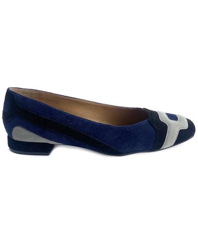 French Sole Cardinal Suede Heel - Blue