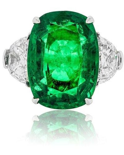 Diana M. Jewels Fine Jewelry White Gold 1.07 Ct. Tw. Diamond Half-set Ring - Green