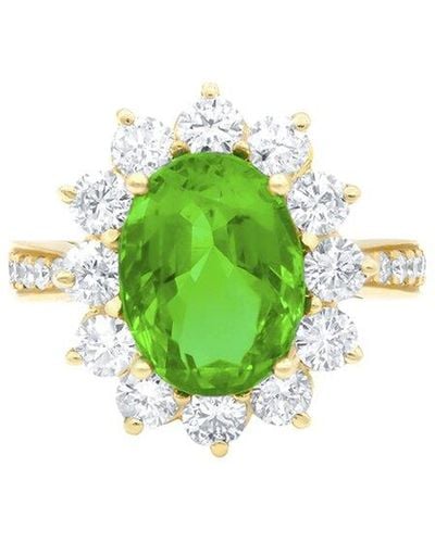 Diana M. Jewels Fine Jewellery 18k 6 Ct. Tw. Diamond & Emerald Half-set Ring - Green