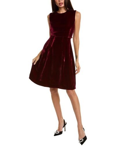 Oscar de la Renta Velvet Silk-blend A-line Dress - Red