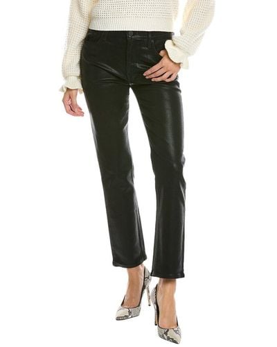Hudson Jeans Coated Black High-rise Straight Ankle Jean