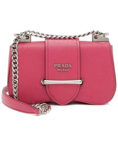 Prada Leather Lux Sidonie Shoulder Bag (Authentic Pre-Owned) - Pink