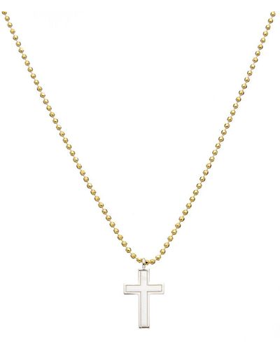 Argento Vivo 14k Plated Cross Necklace - Metallic